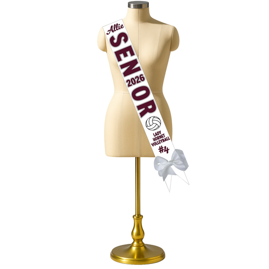 CUSTOM ORDER - FB LADY HORNET VOLLEYBALL SENIOR NIGHT SASHES