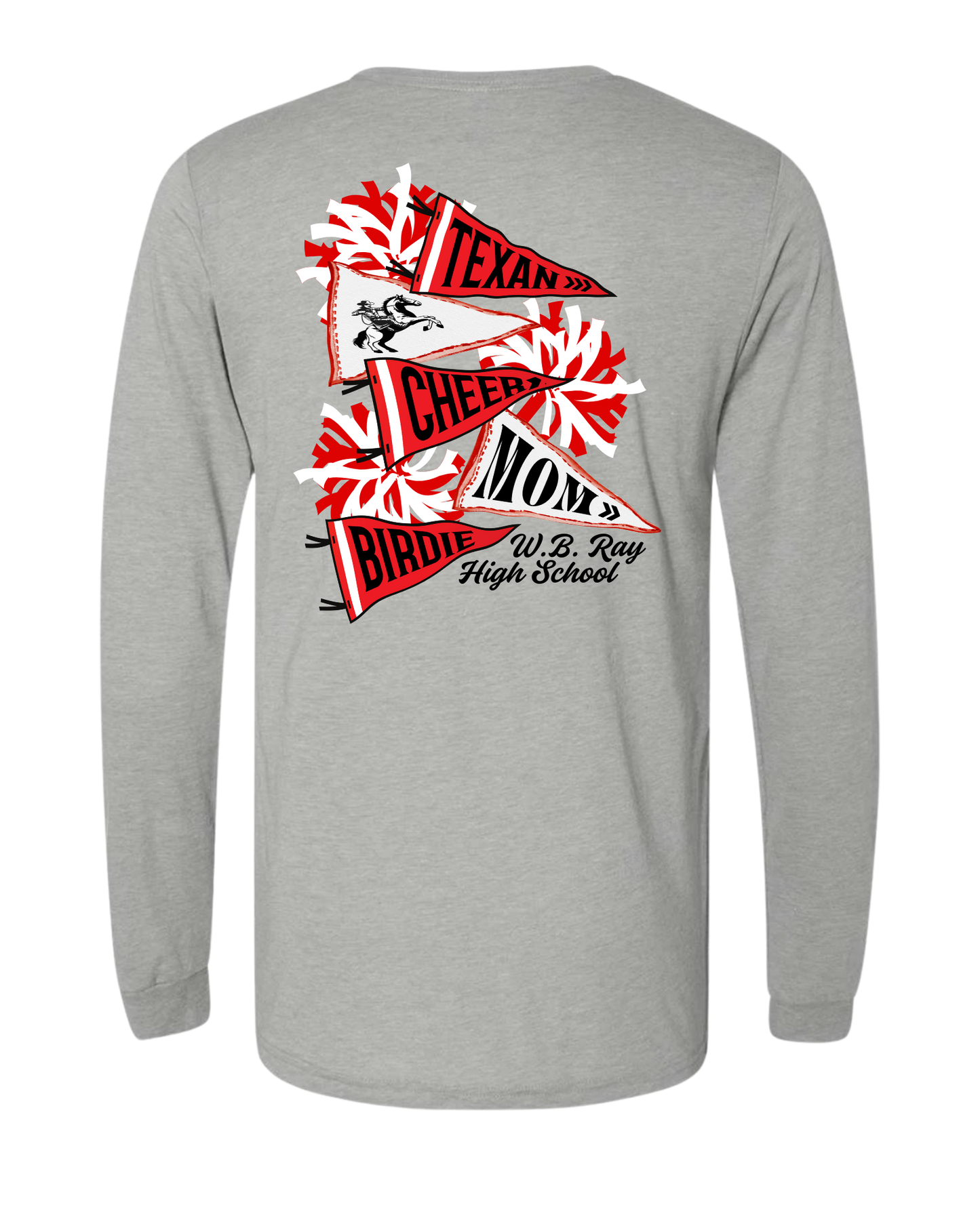 Texan Cheer Pennant Tee - Customizable - Long Sleeve & Short Sleeve