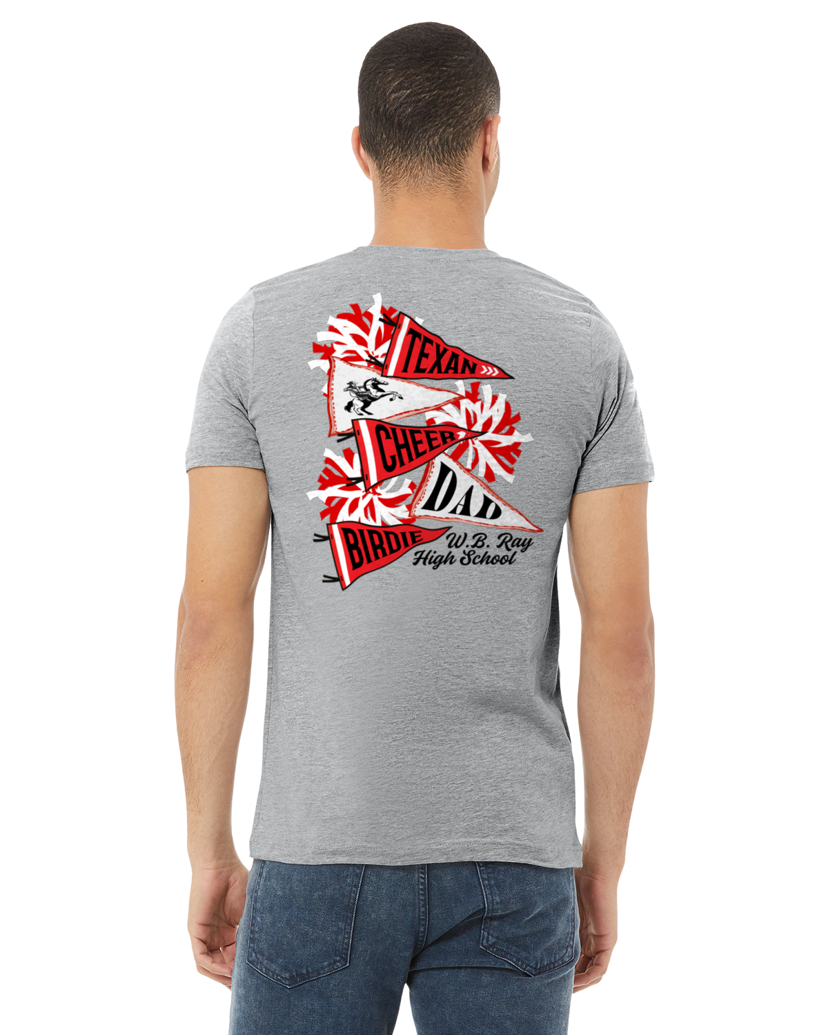 Texan Cheer Pennant Tee - Customizable - Long Sleeve & Short Sleeve